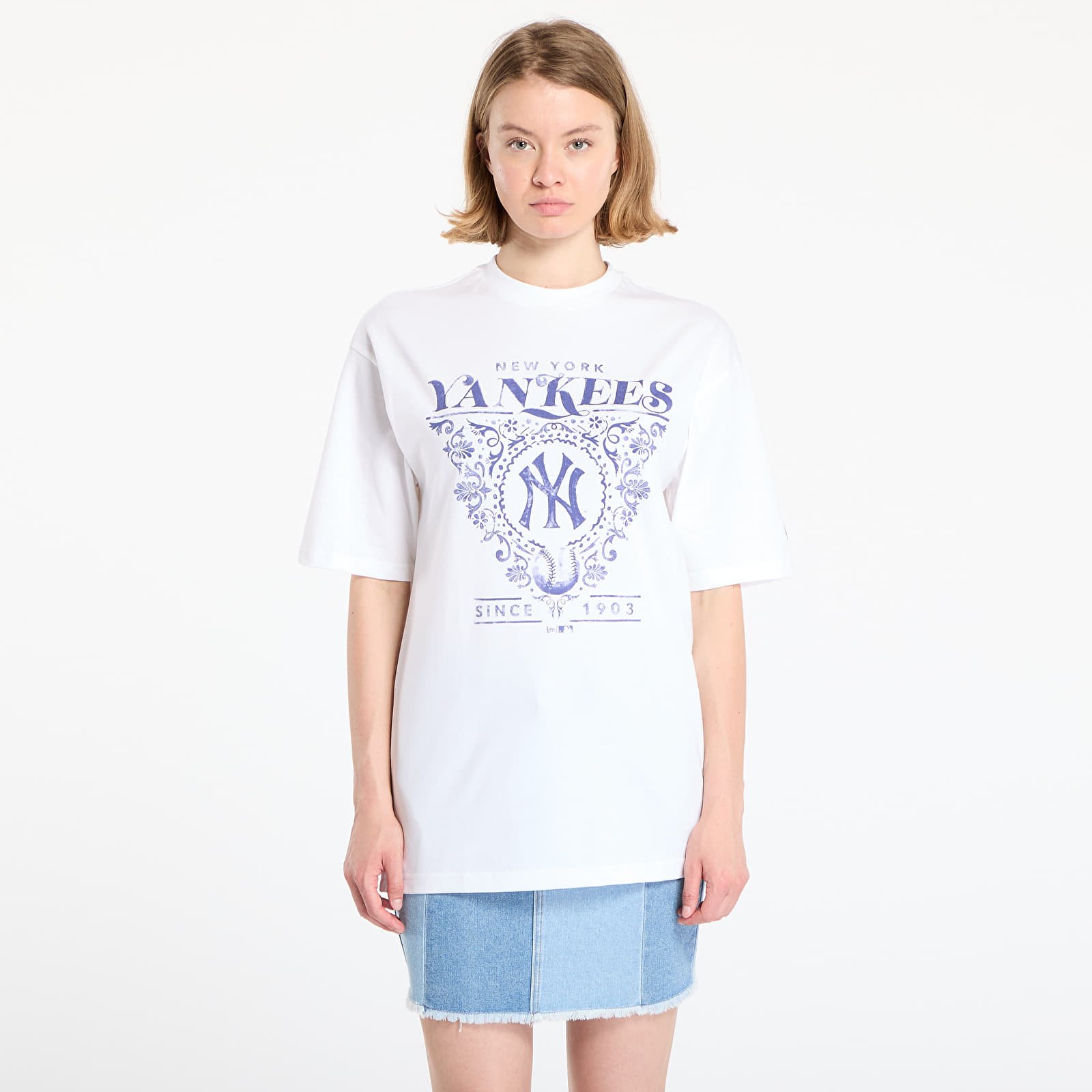 Camisetas hombre New Era New York Yankees Floral Graphic Oversized Tee UNISEX White