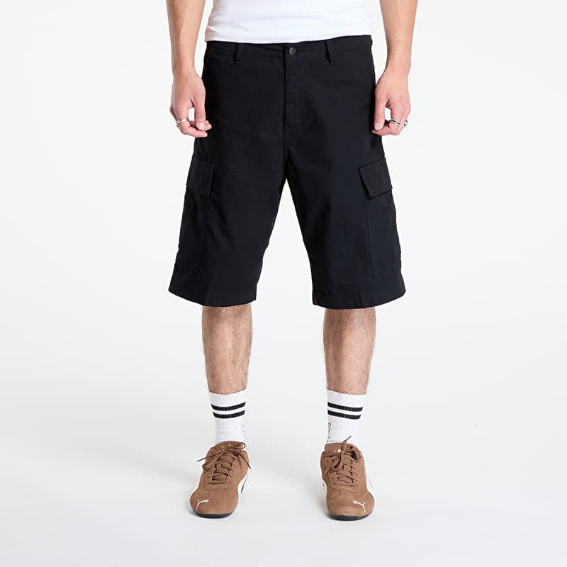 Šortky Carhartt WIP Regular Cargo Short Black Rinsed