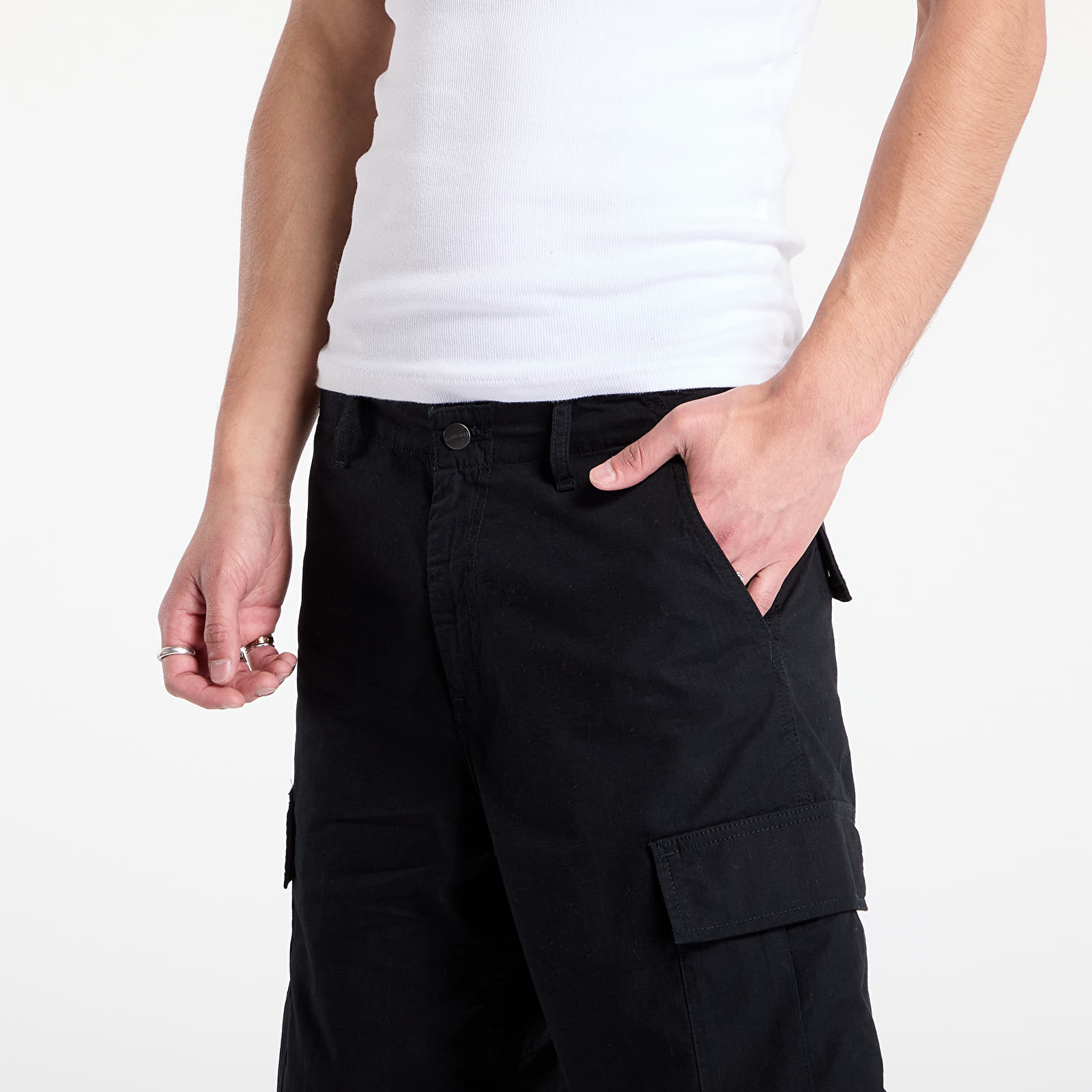 Korte broeken Carhartt WIP Regular Cargo Short Black Rinsed