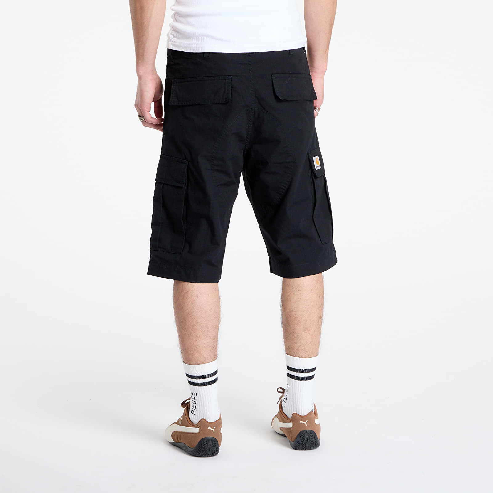 Korte broeken Carhartt WIP Regular Cargo Short Black Rinsed