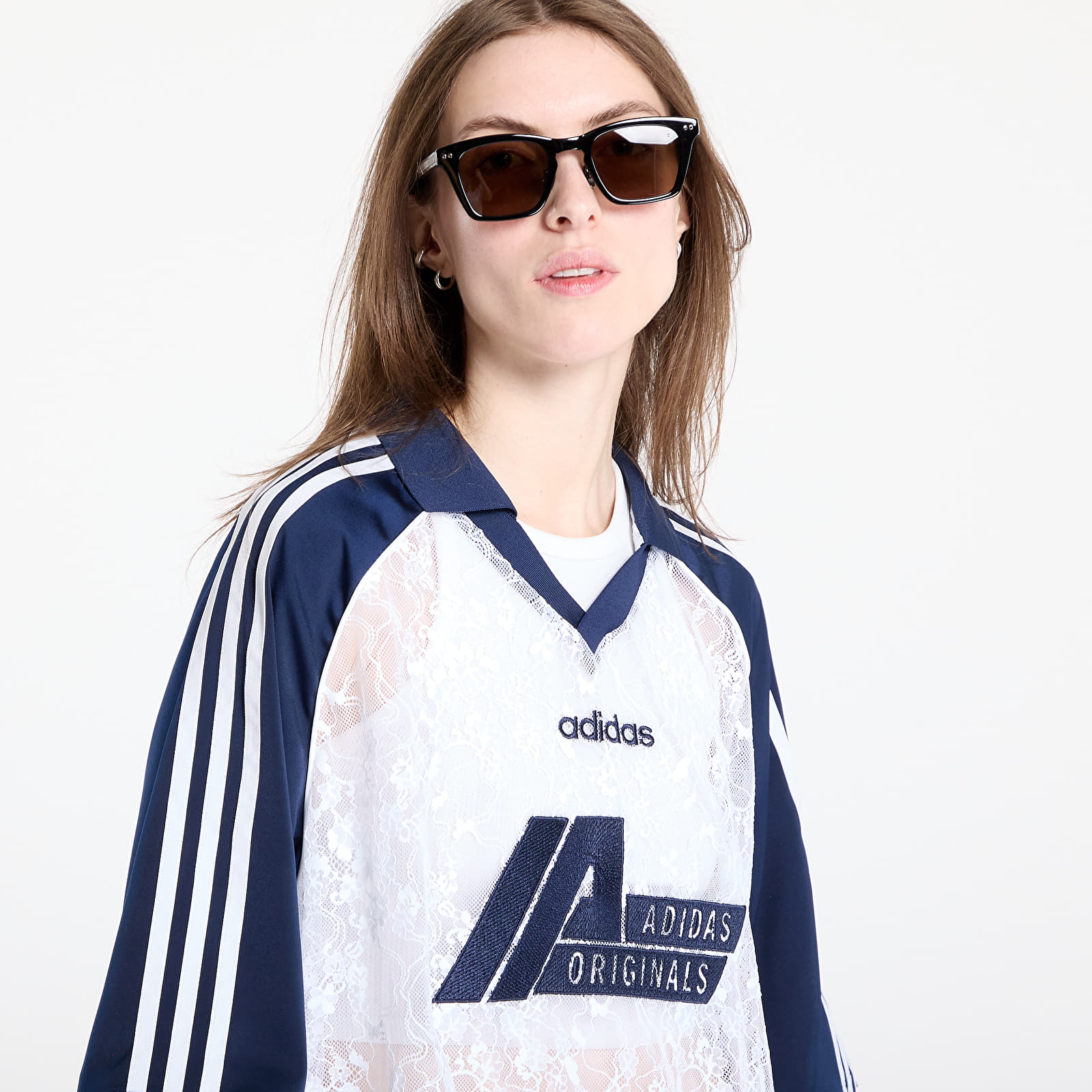 Camisetas de mujer adidas Originals Lace Jersey White