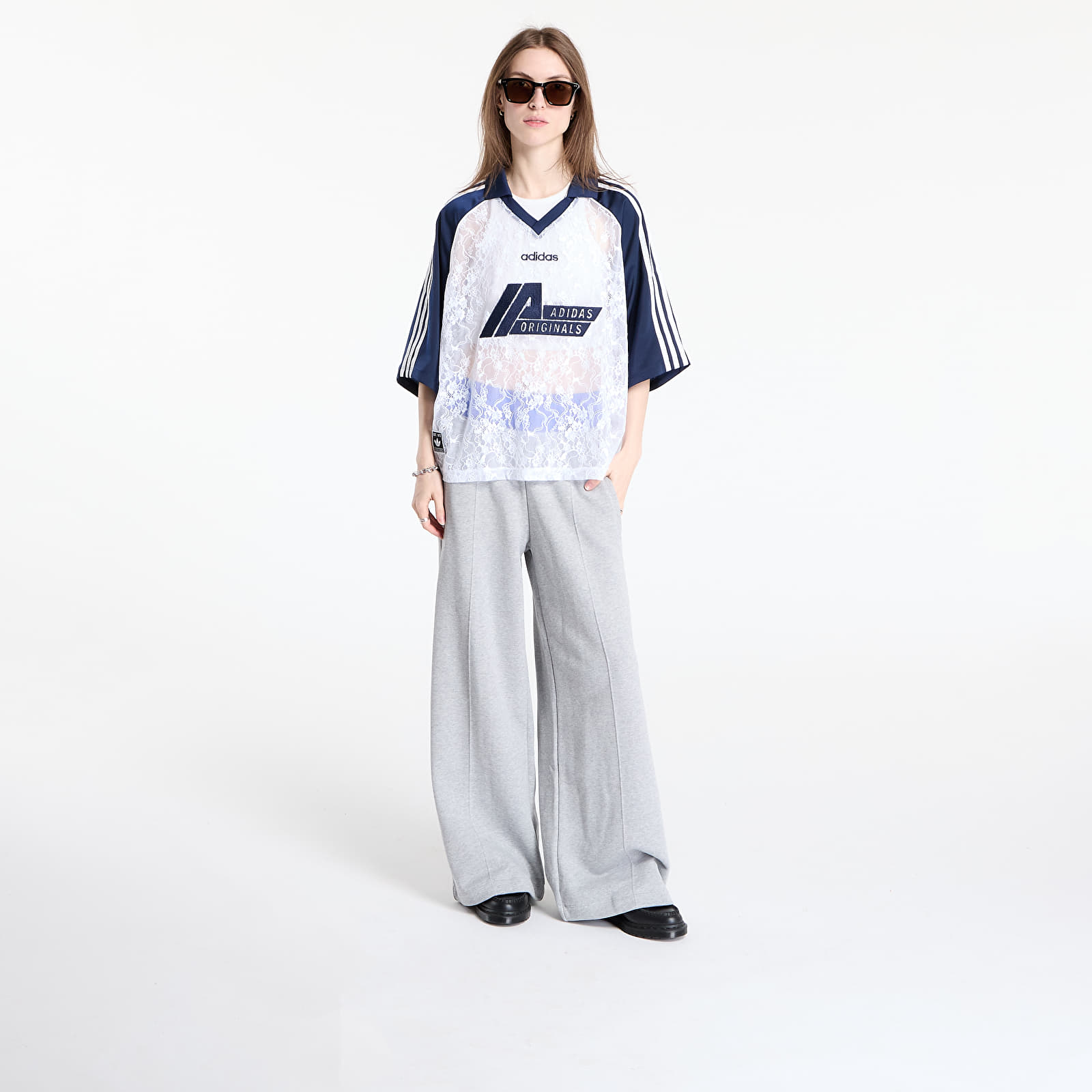 Camisetas de mujer adidas Originals Lace Jersey White