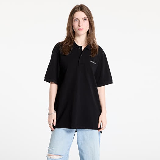 Camiseta Carhartt WIP S/S Carhartt Script Polo UNISEX Black/ White