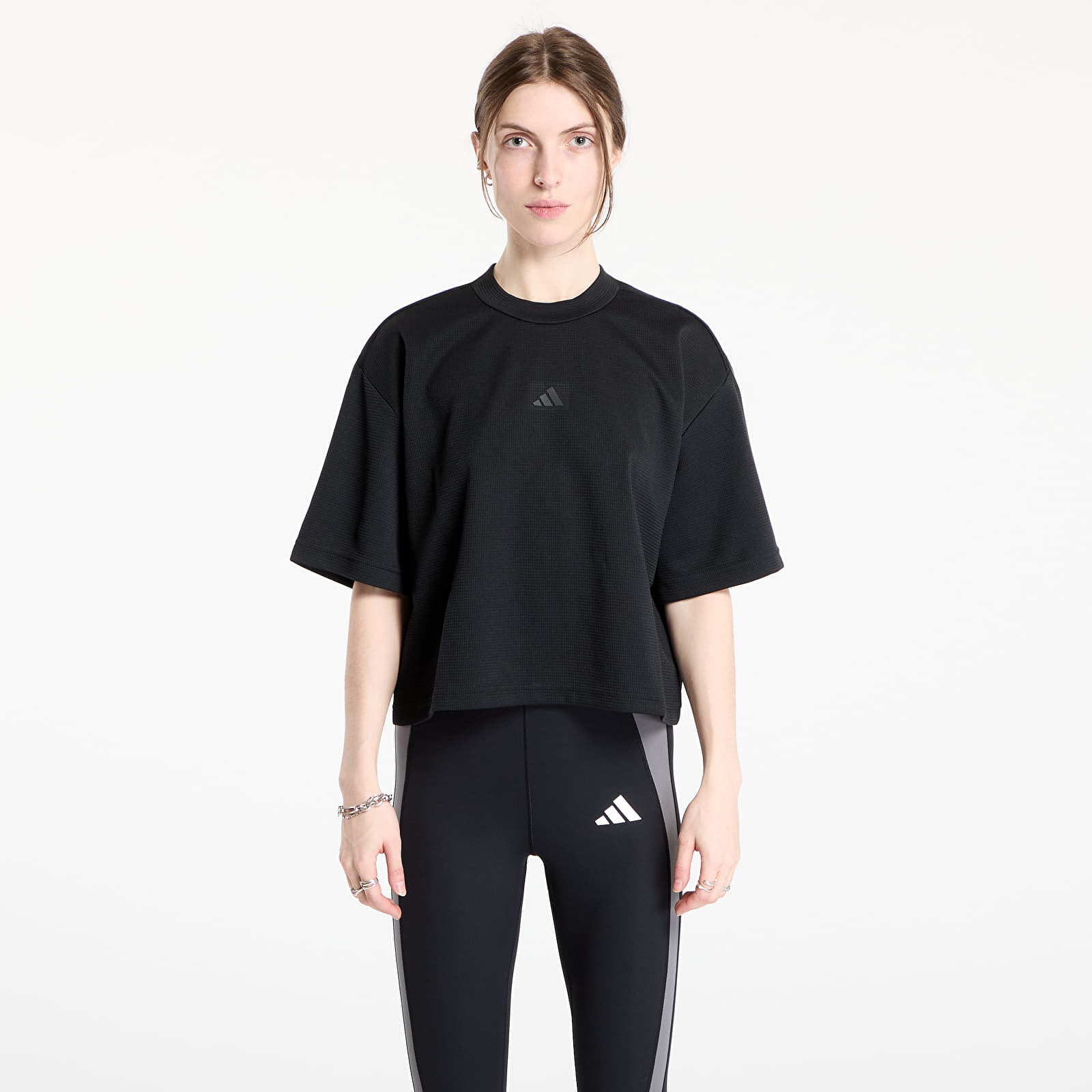 Women's T-shirts adidas Yoga Motion Waffle T-Shirt Black