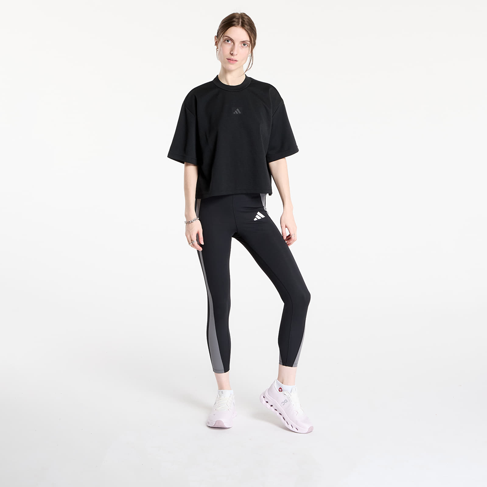 Women's T-shirts adidas Yoga Motion Waffle T-Shirt Black
