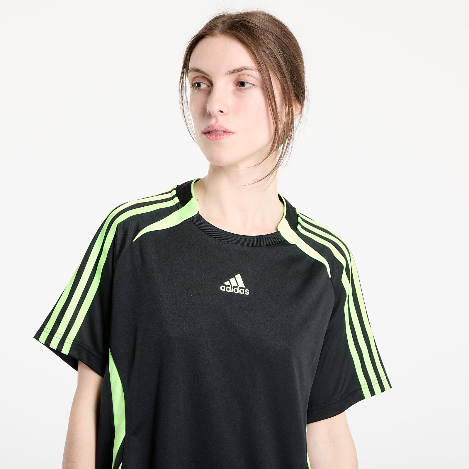 Women's dresses adidas Teamgeist Adicolor Tee Dress Black/ Signal Green