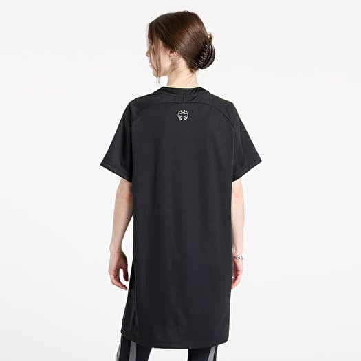 adidas Teamgeist Adicolor Tee Dress Black/ Signal Green | Queens adidas Teamgeist Adicolor Tee Dress Black/ Signal Green | Queens