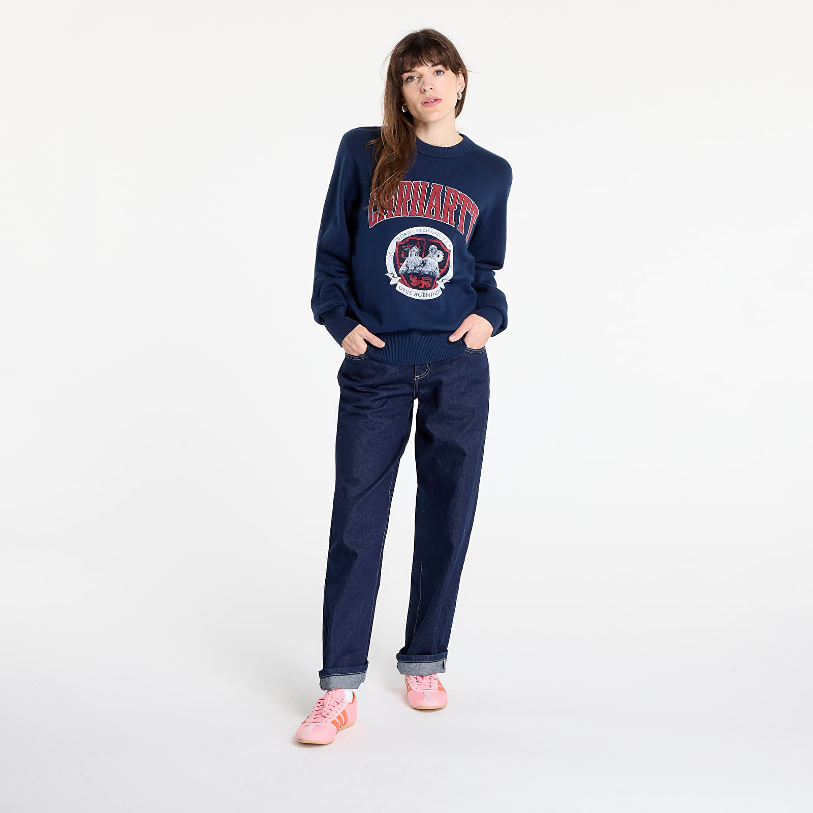 Muški džemperi Carhartt WIP Library College Sweater UNISEX Ink