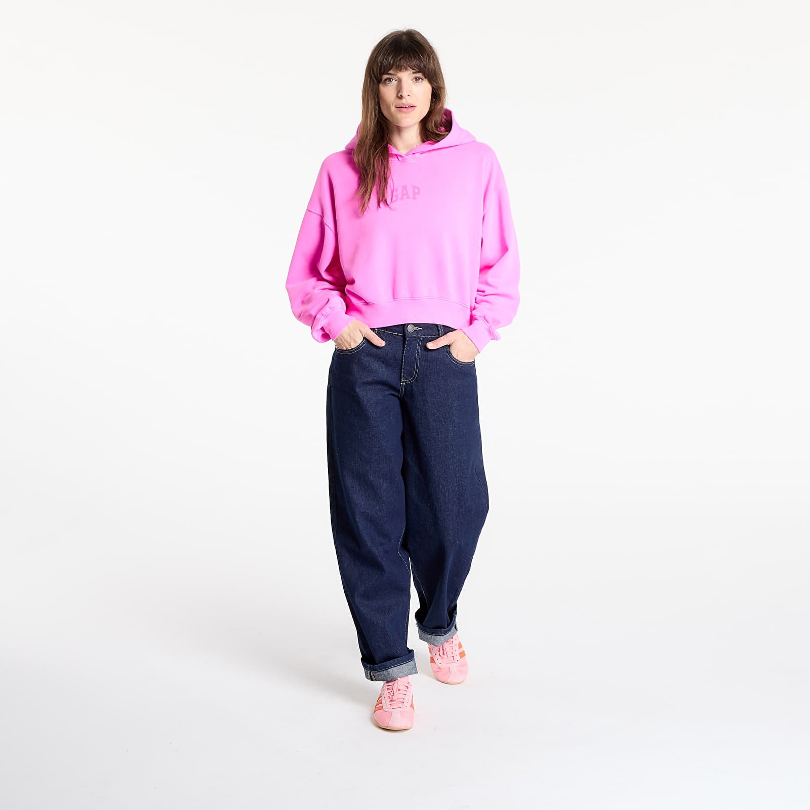 Sieviešu džemperi GAP Logo Pullover Hoodie Standout Pink