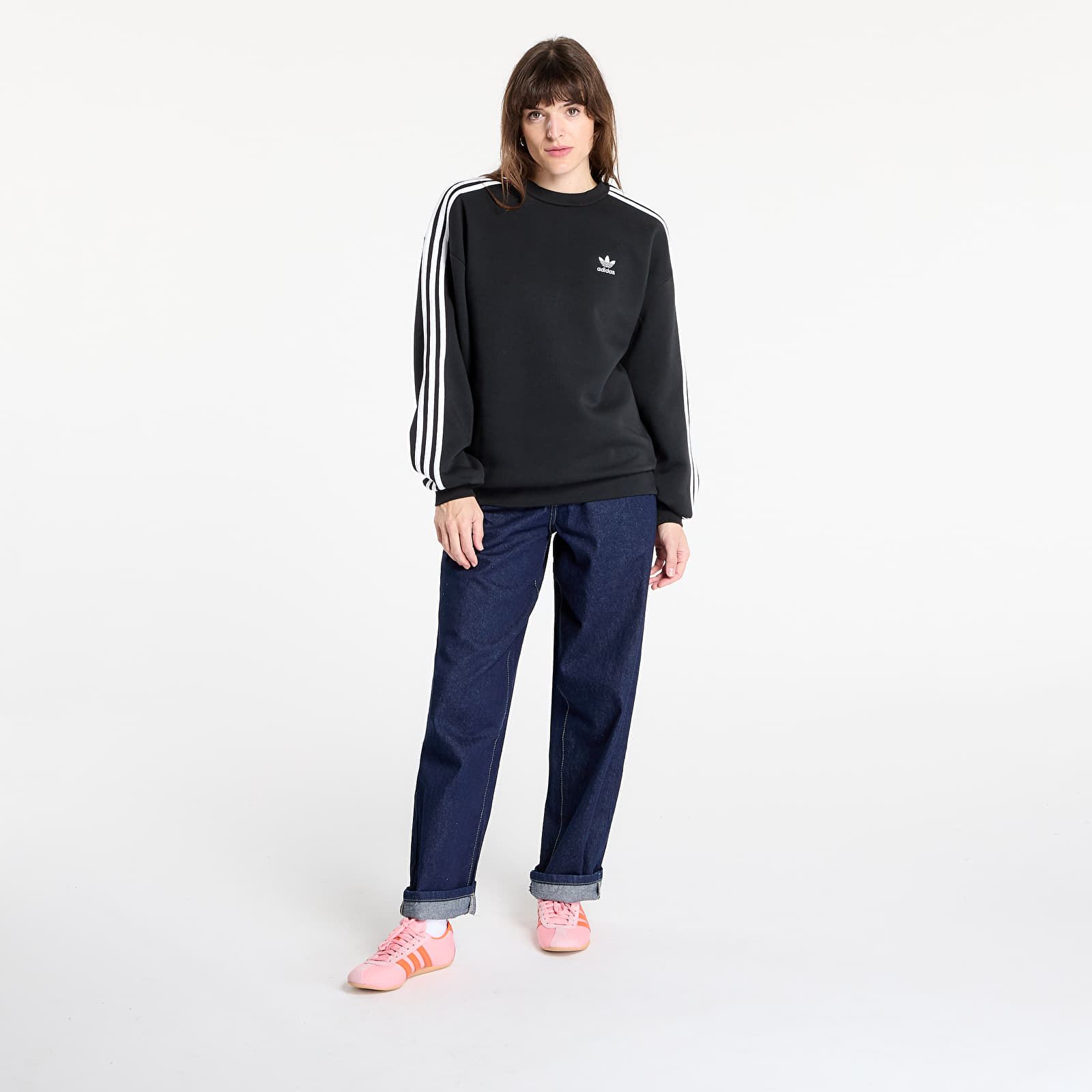 Sweatshirts für Frauen adidas Adicolor Oversized Crew Sweatshirt Black