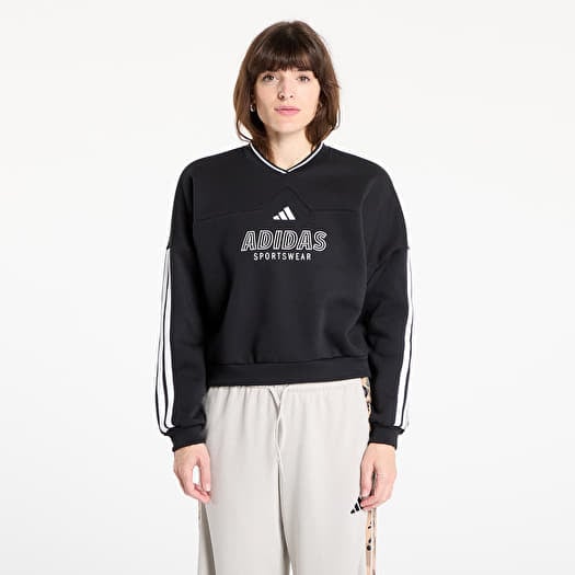 Sudadera adidas W Tiro Cut 3 Stripes Fleece Sweatshirt Black/ White