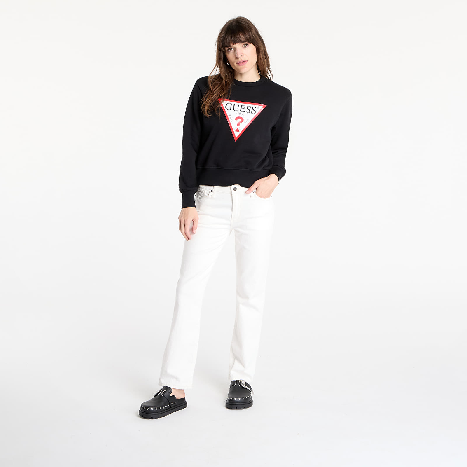 Mikiny Guess Cn Original Fleece Black