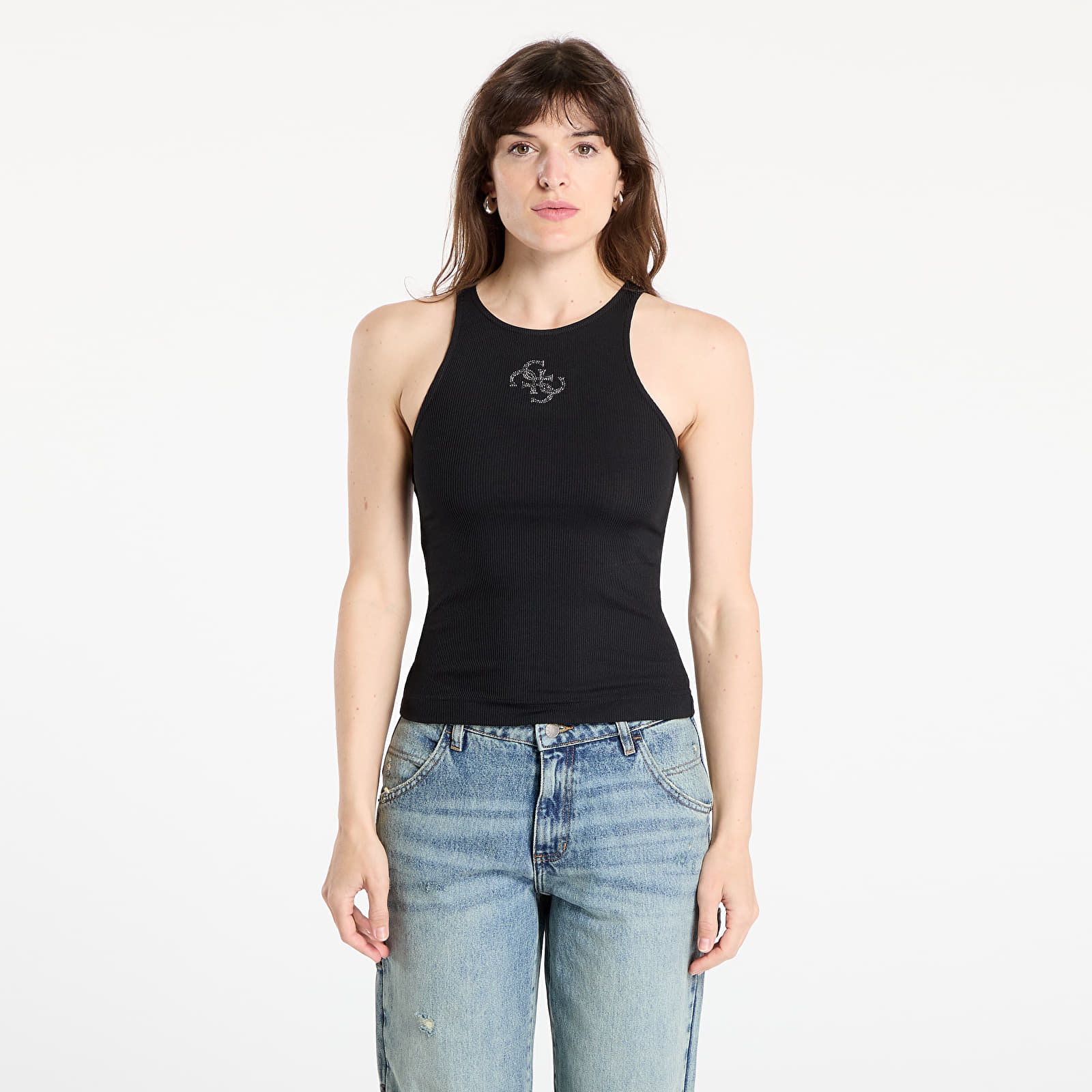 Topy Guess New Sl Round Nk Guendalina Top Black