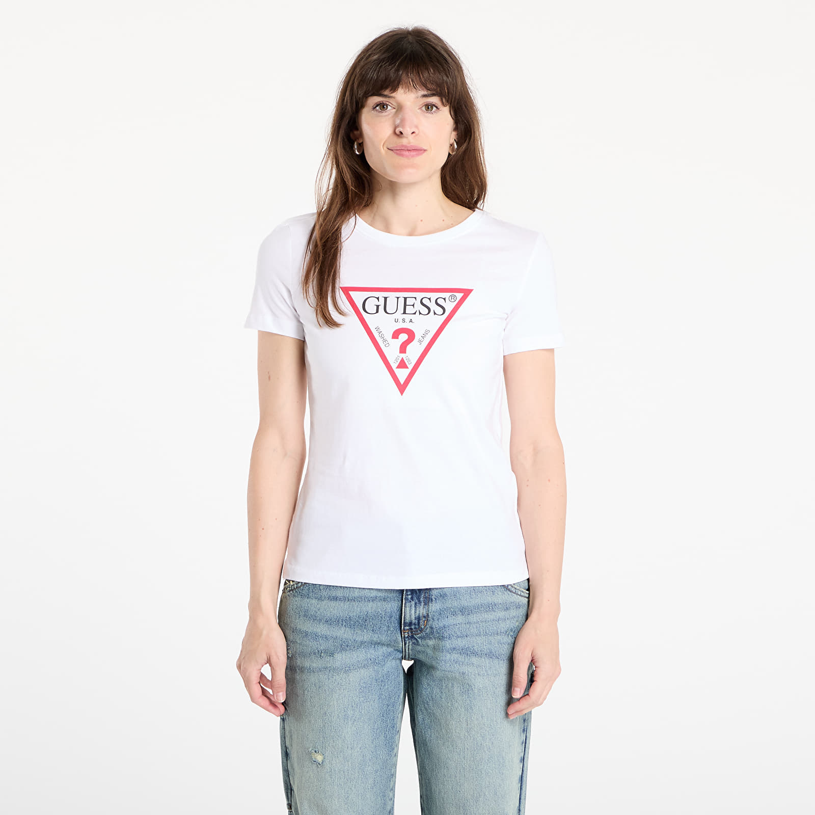 Trička Guess Ss Cn Original Tee White