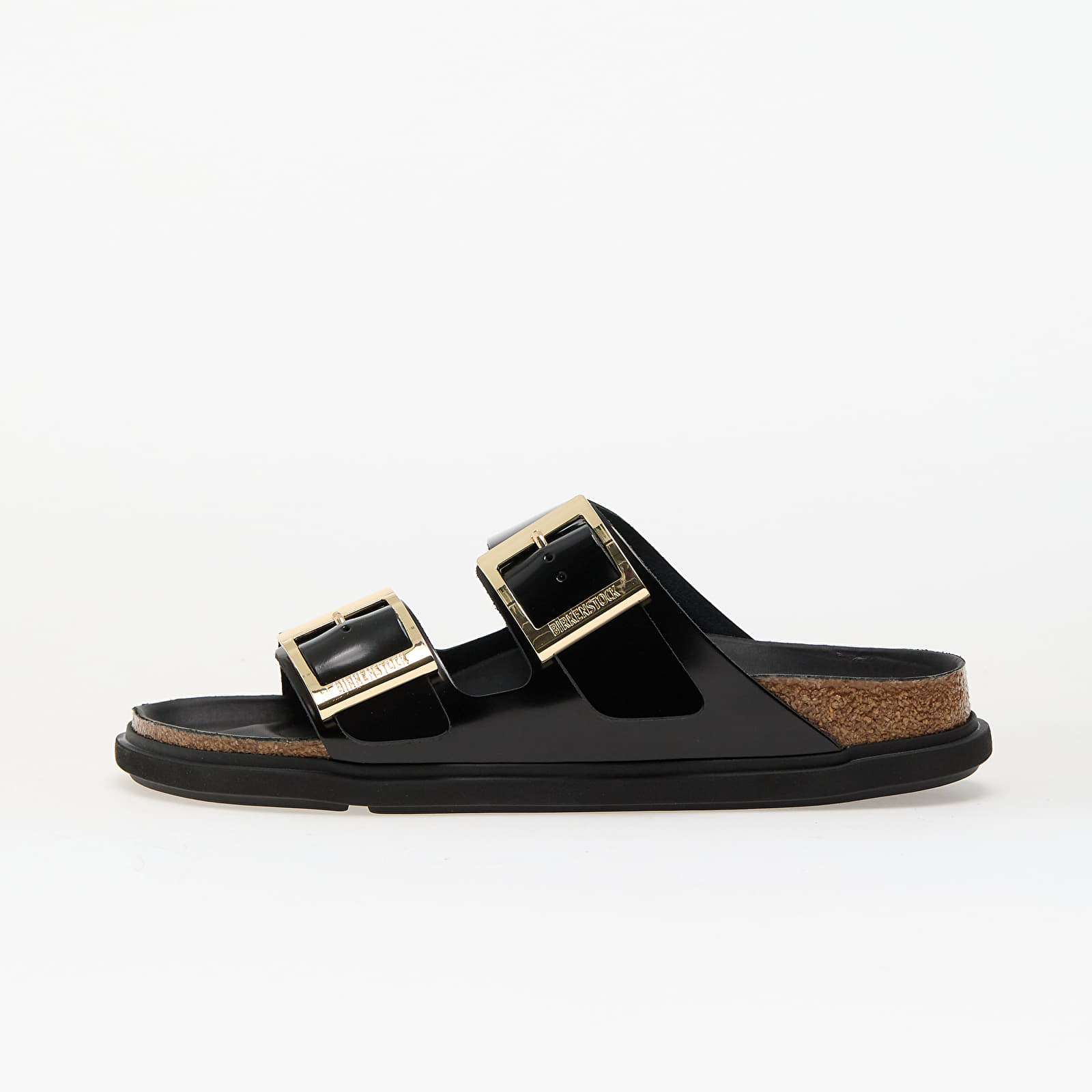 Women's sneakers and shoes Birkenstock Arizona Droplet Buckle Natural Leather Patent High-Shine Black