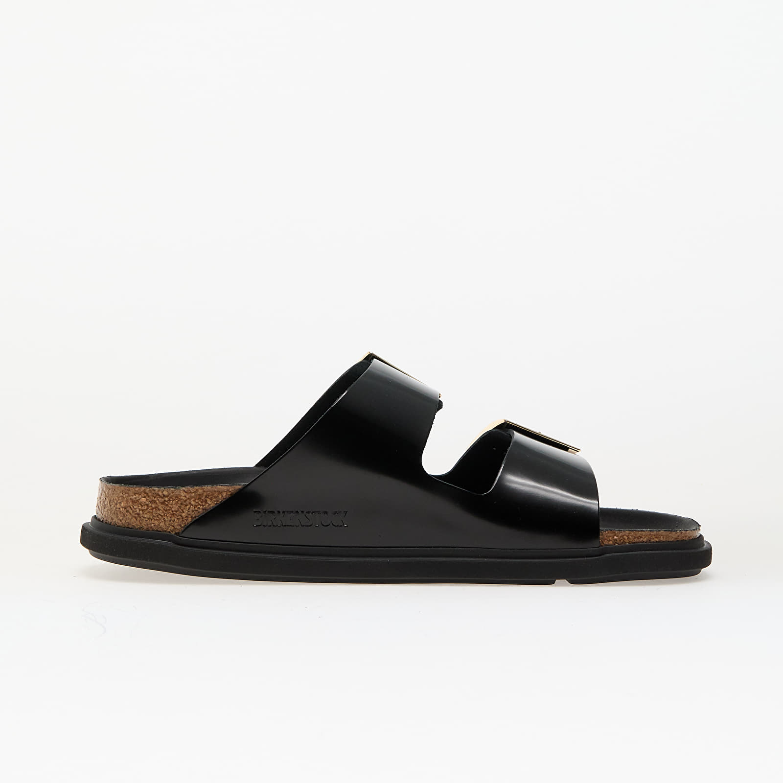 Women's sneakers and shoes Birkenstock Arizona Droplet Buckle Natural Leather Patent High-Shine Black