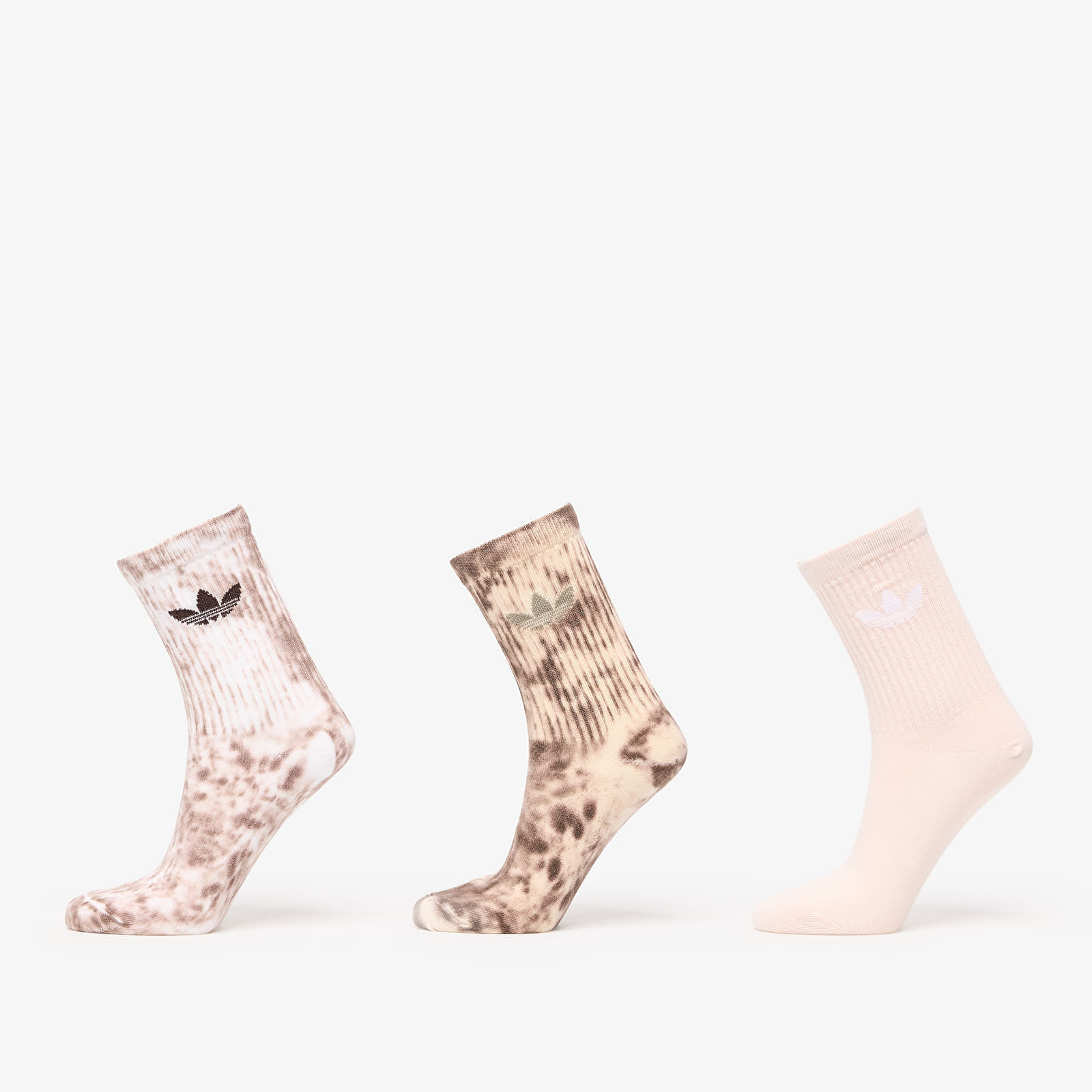 adidas Tie Dye Crew Socks 3-Pack Trace Brown/ Dark Brown S