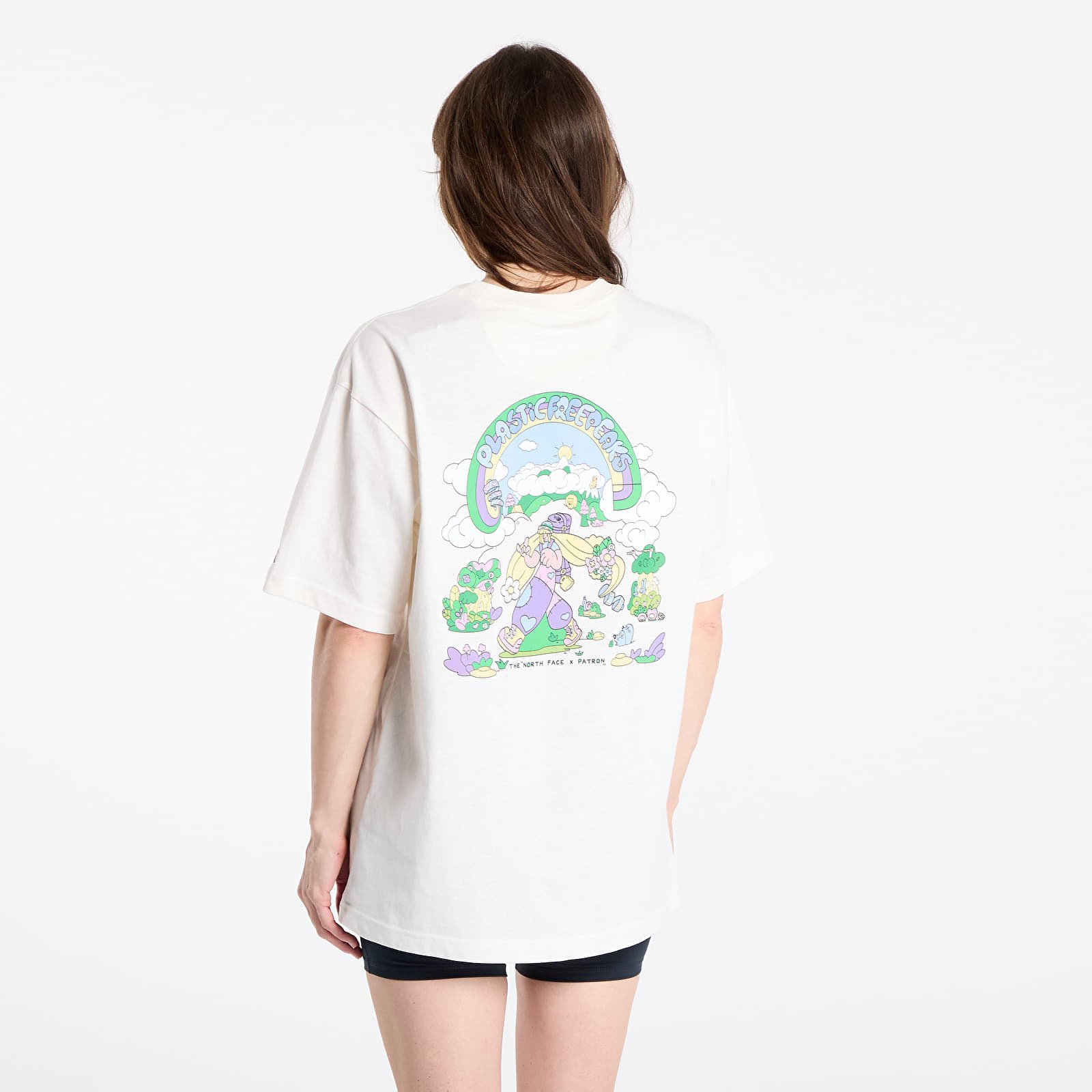 Meeste T-särgid The North Face UNISEX Ss Clean Trails Oversized Tee White Dune
