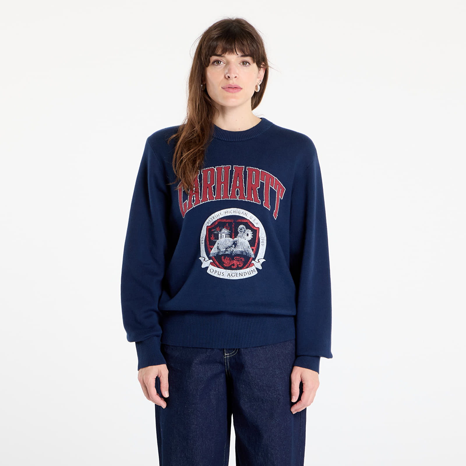 Muški džemperi Carhartt WIP Library College Sweater UNISEX Ink
