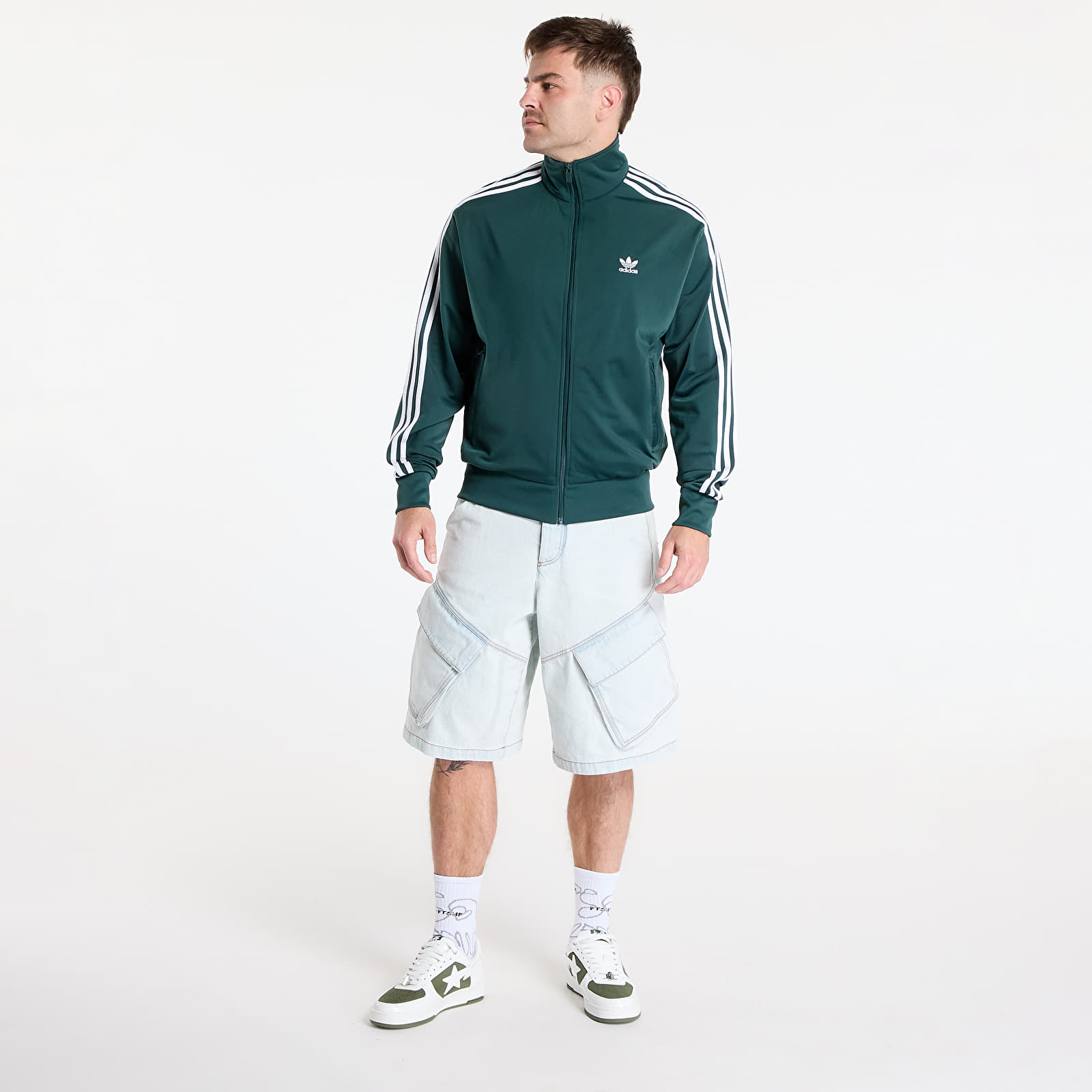 Sudaderas de hombre adidas Adicolor Classics Firebird Track Top Mineral Green