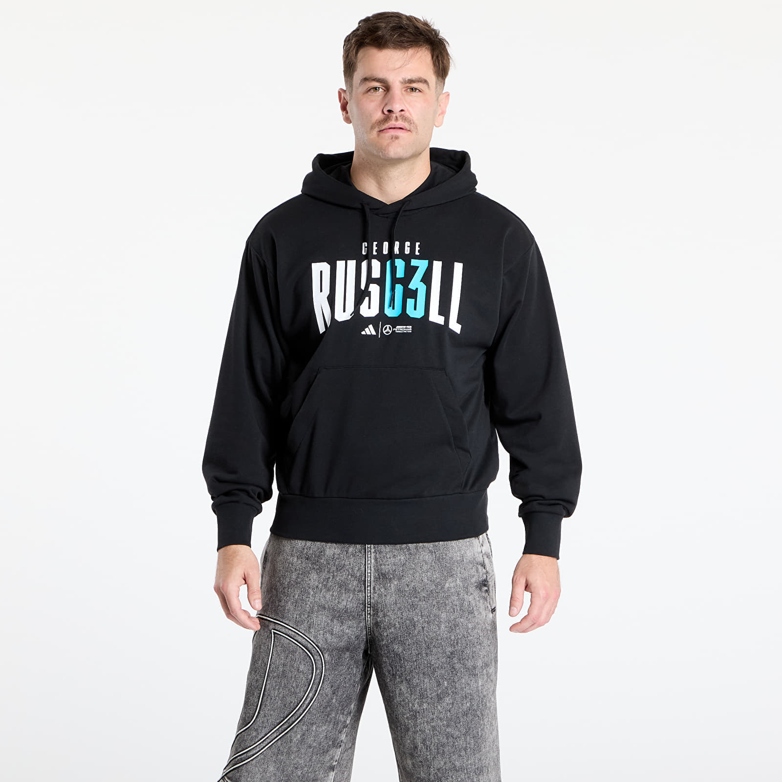 Sweatshirt adidas Mercedes - AMG Petronas Formula One Team George Russell Hood Black XXL