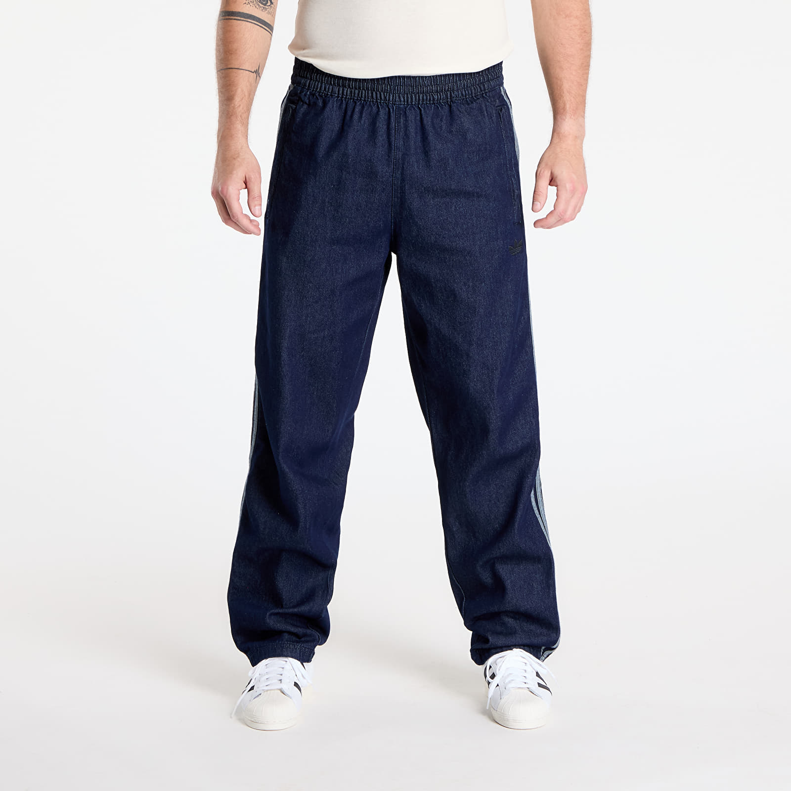 Men's trousers adidas Adicolor Loose Trackpant Denim Stone Indigo Denim/ Black