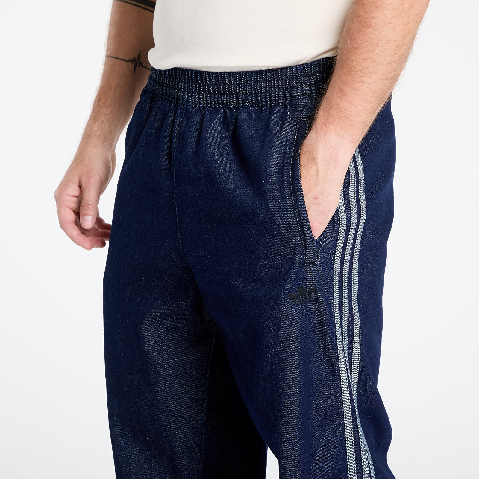Men's trousers adidas Adicolor Loose Trackpant Denim Stone Indigo Denim/ Black