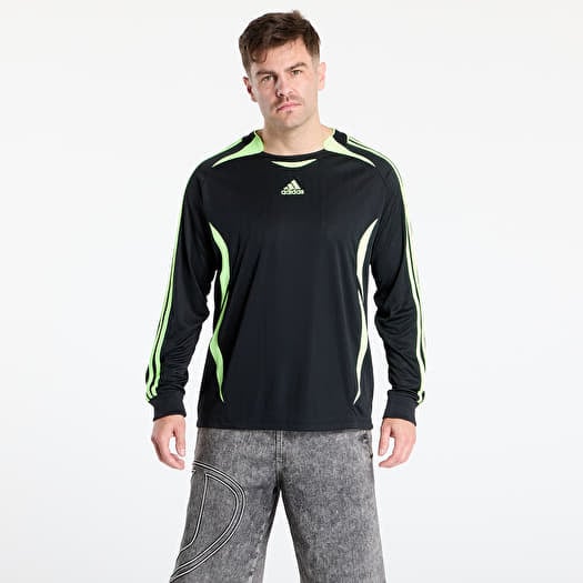 T-shirt adidas Teamgeist Adicolor Long Sleeve Loose T-Shirt Black / Signal Green