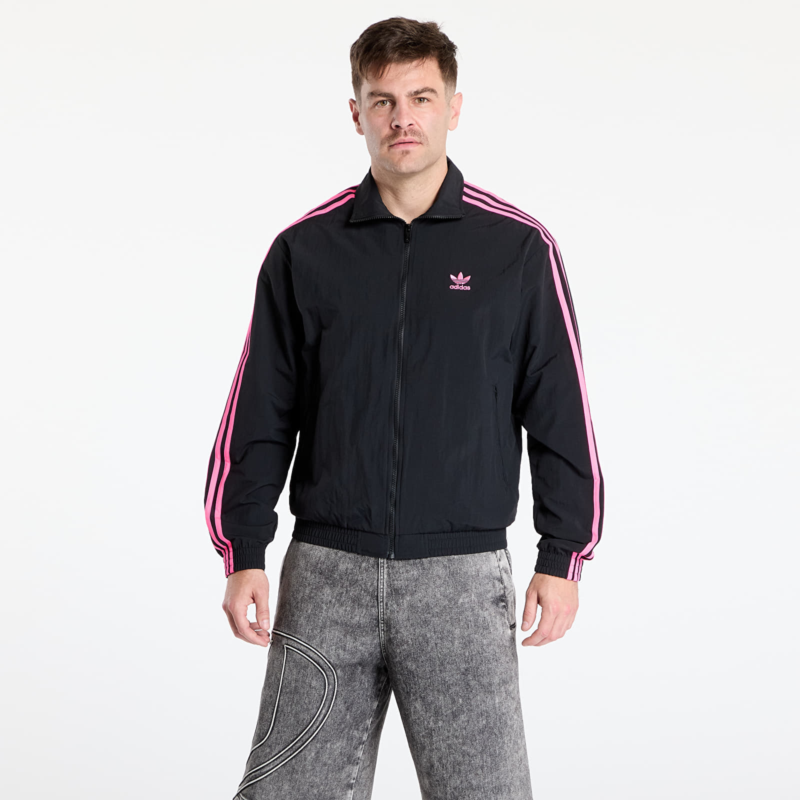 Chaquetas de hombre adidas Adicolor Woven Firebird Track Top Black/ Lucid Pink