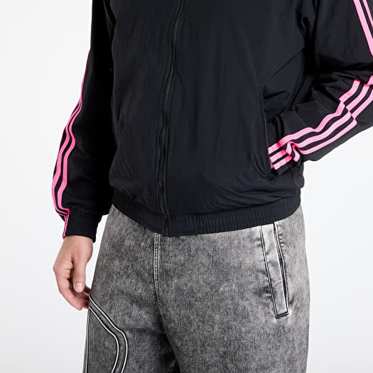 adidas Adicolor Woven Firebird Track Top Black/ Lucid Pink | Queens