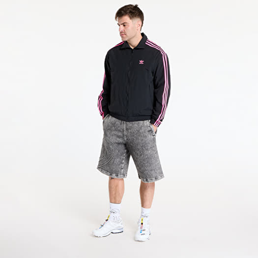 adidas Adicolor Woven Firebird Track Top Black/ Lucid Pink | Queens