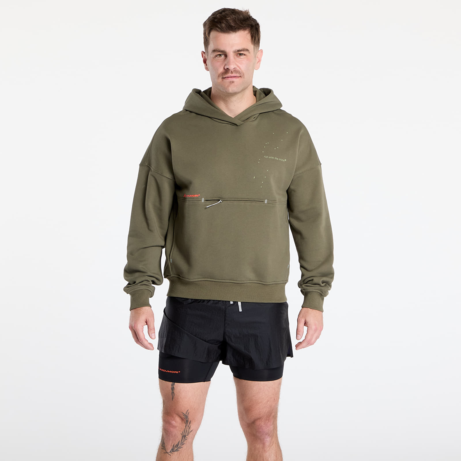 Pánské mikiny adidas Adi365 H.Koumori Running Hoodie Olive Strata