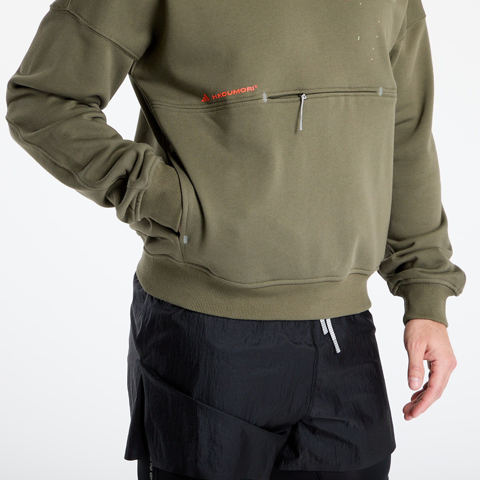Pánské mikiny adidas Adi365 H.Koumori Running Hoodie Olive Strata