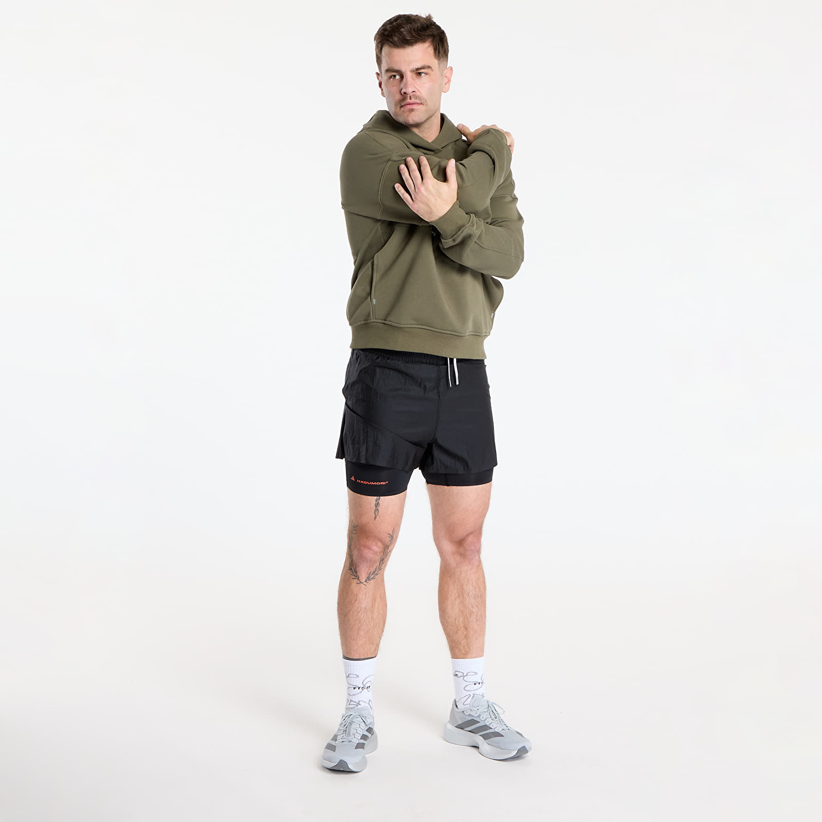 Pánské mikiny adidas Adi365 H.Koumori Running Hoodie Olive Strata