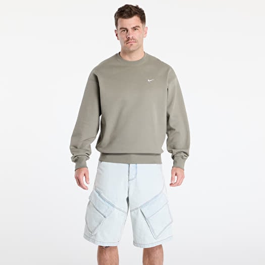 Sudadera Nike Solo Swoosh Men's Fleece Crew Light Army/ White