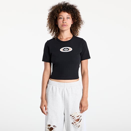 T-shirt adidas Originals Campus 2000 Back Cut Out Rib T-Shirt Black