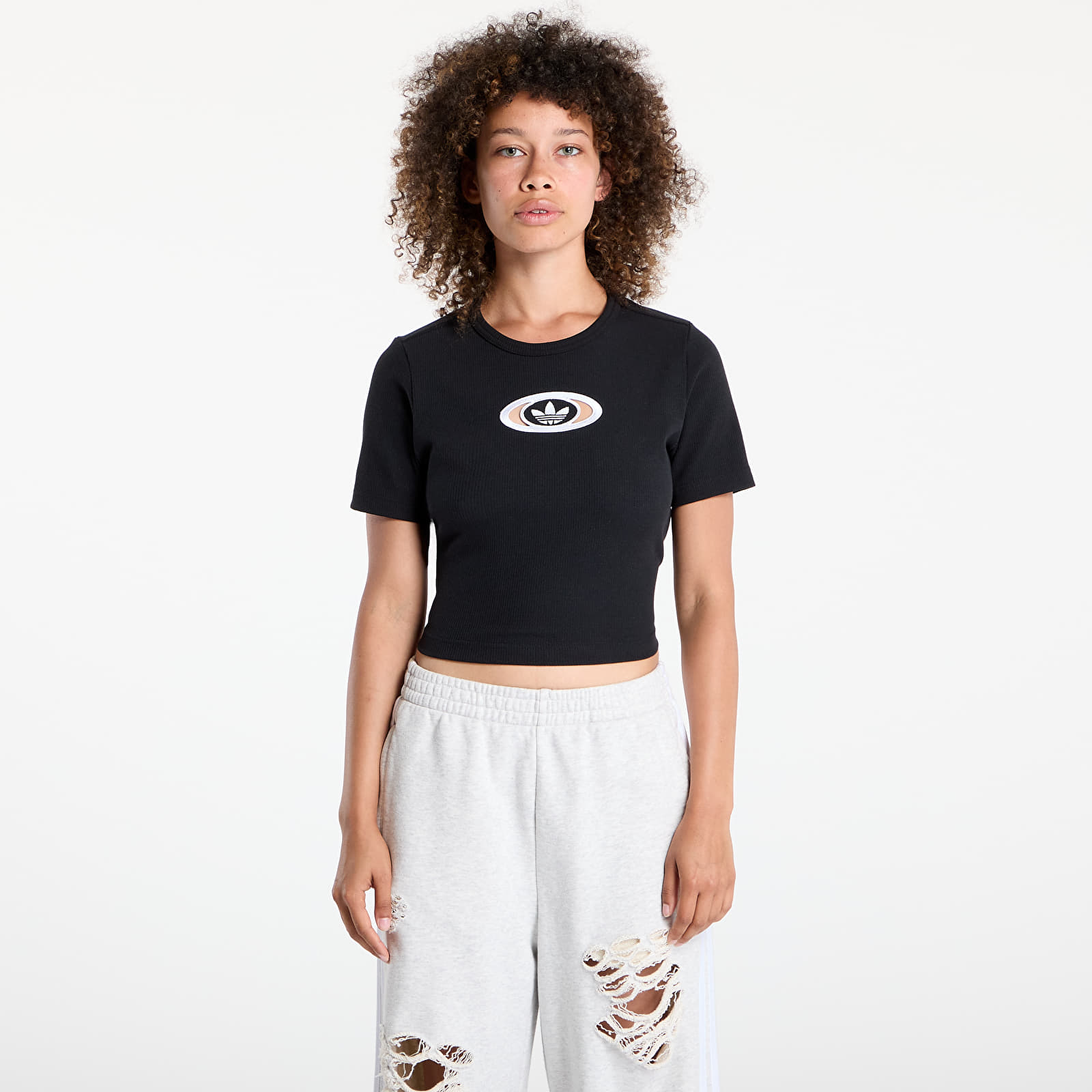 Women's T-shirts adidas Originals Campus 2000 Back Cut Out Rib T-Shirt Black