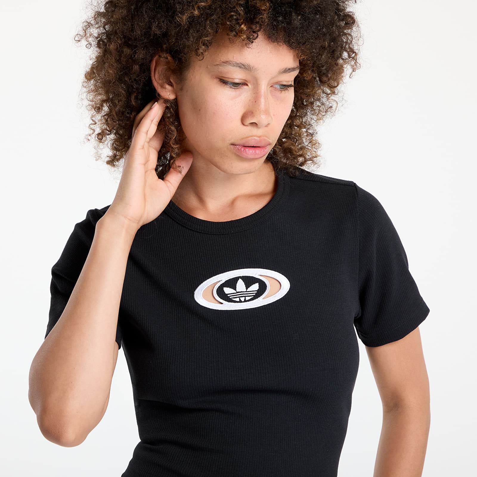 Women's T-shirts adidas Originals Campus 2000 Back Cut Out Rib T-Shirt Black