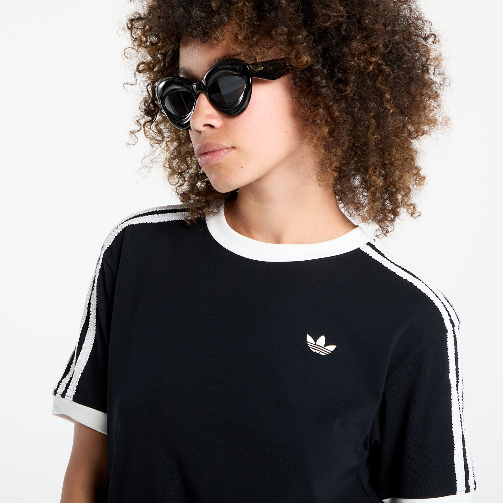 Women's T-shirts adidas Originals Ruffle 3-Stripes T-Shirt Black