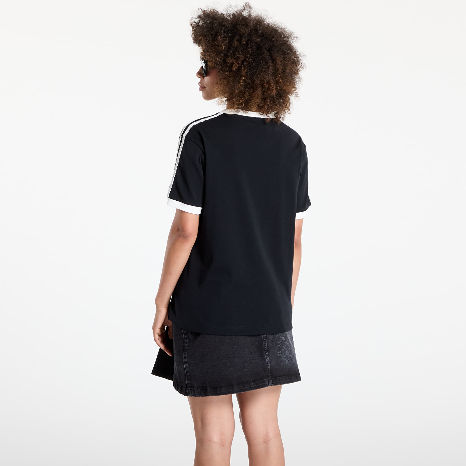 Women's T-shirts adidas Originals Ruffle 3-Stripes T-Shirt Black
