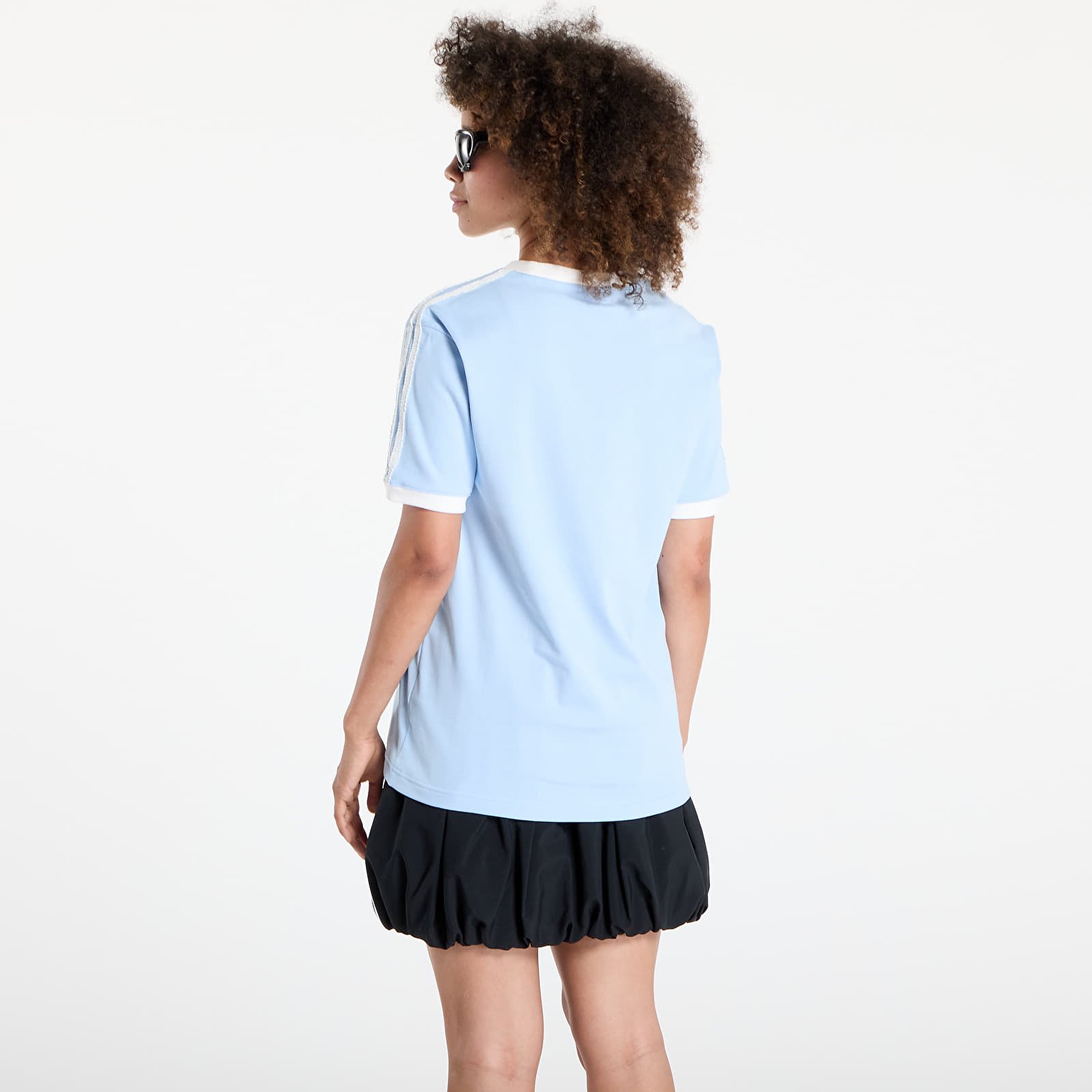 Women's T-shirts adidas Originals Ruffle 3-Stripes T-Shirt Clear Sky