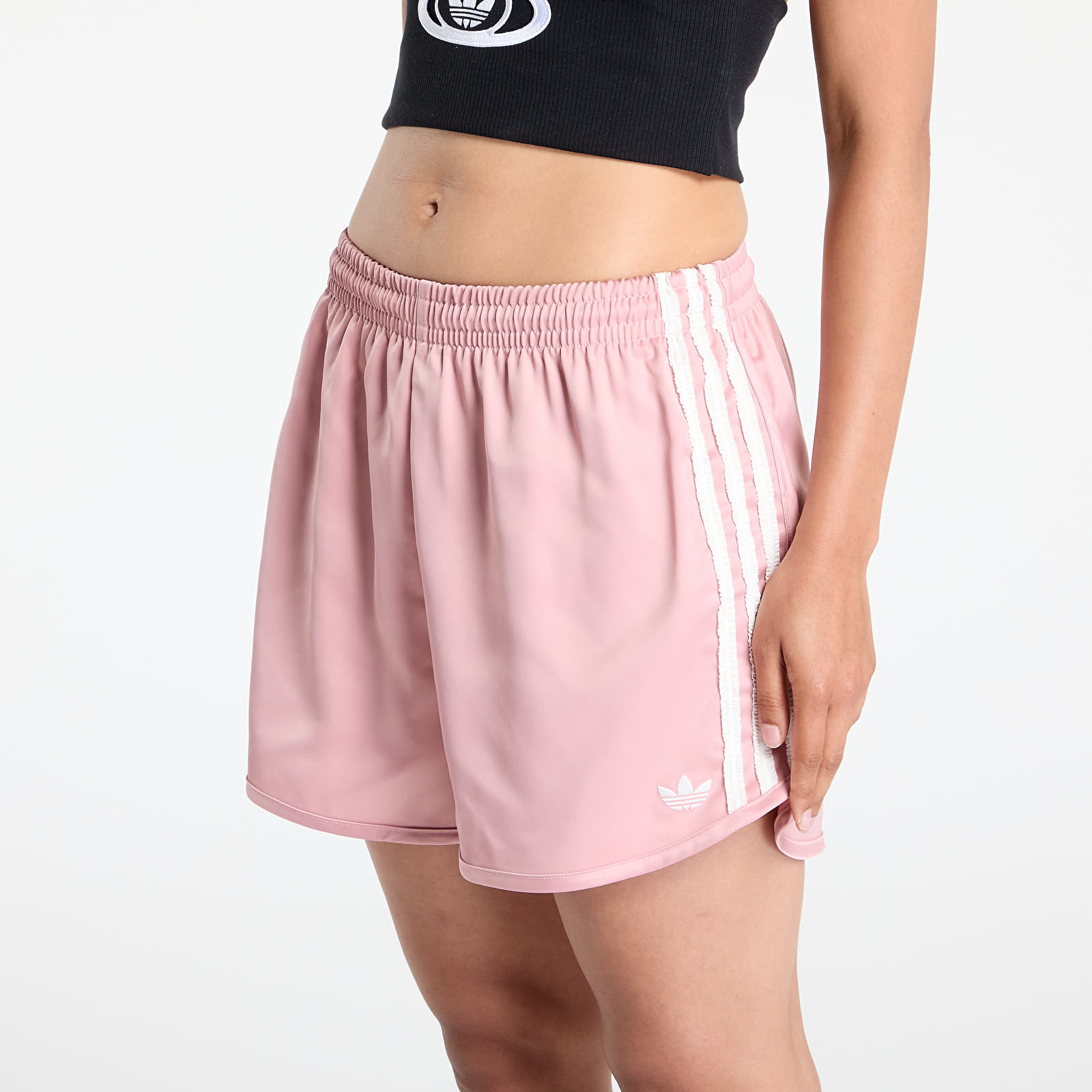 Women's Shorts adidas Originals Satin Shorts Ruffle 3-Stripes Wonder Mauve