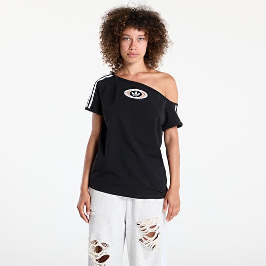 T-shirt adidas Originals Campus 2000 Off Shoulder T-Shirt Black