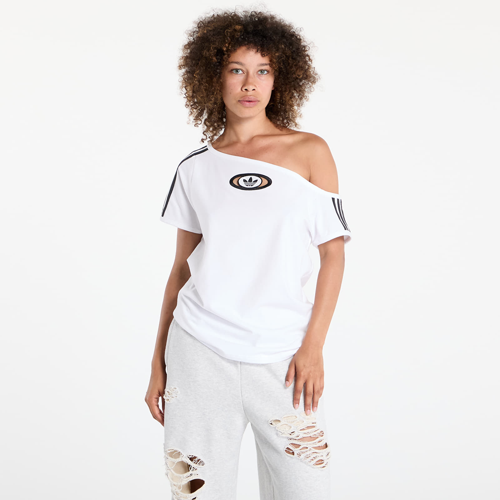 T-särgid adidas Originals Campus 2000 Off Shoulder T-Shirt White