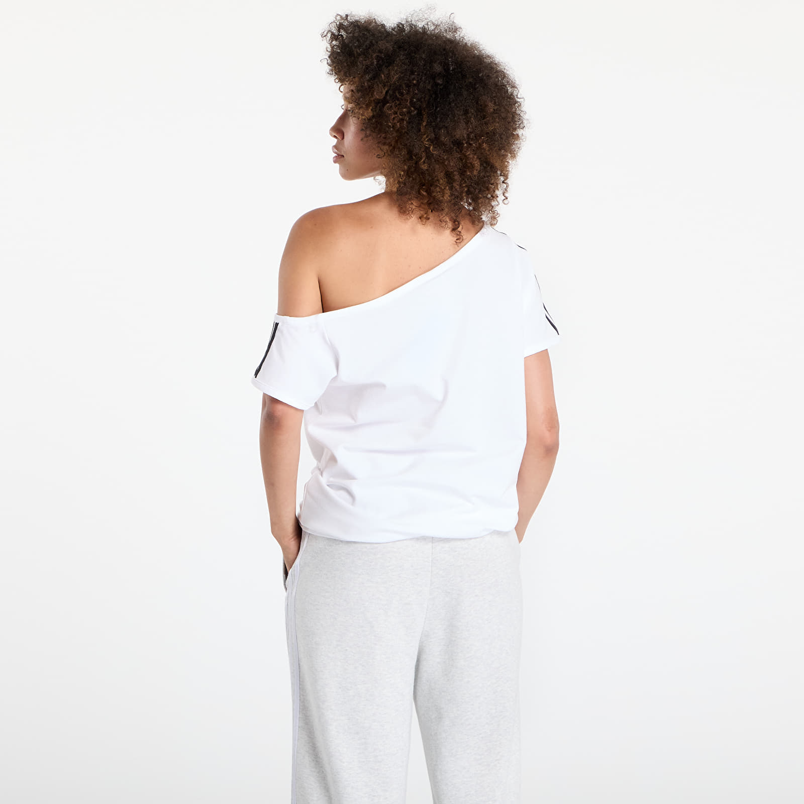 T-särgid adidas Originals Campus 2000 Off Shoulder T-Shirt White