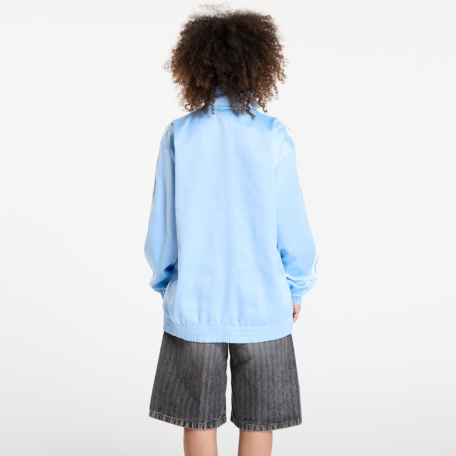 Women's jackets adidas Originals Satin Firebird Track Top Ruffle 3-Stripes Clear Sky