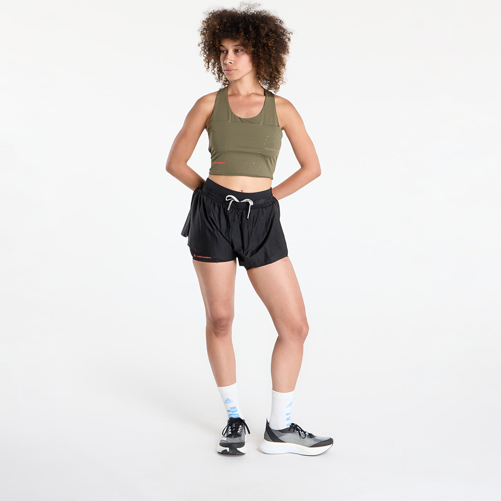 Camisetas de tirantes de mujer adidas Adi365 H.Koumori Running Crop Top Olive Strata