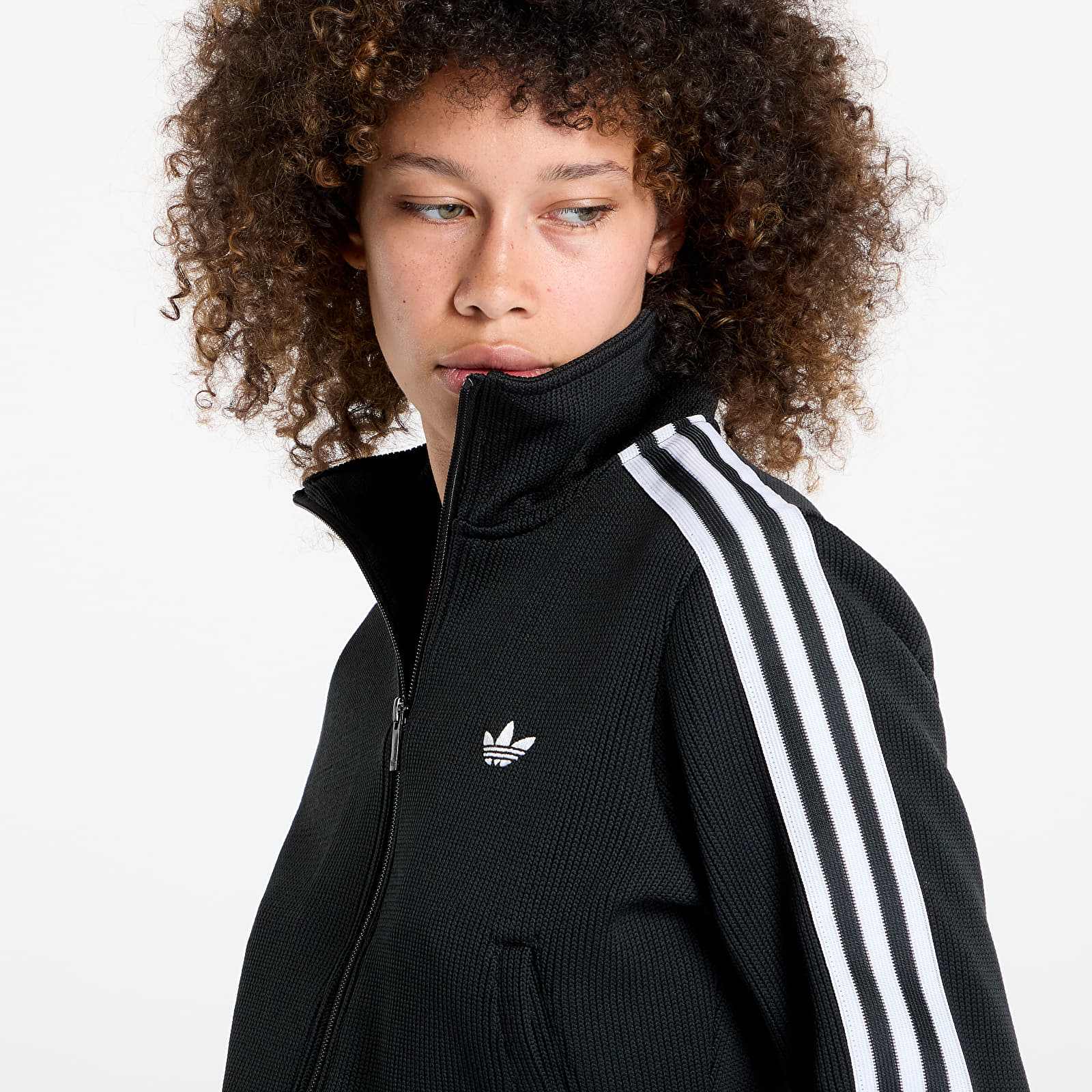 Sudaderas de mujer adidas Firebird Adicolor Knit Track Top Black/ White