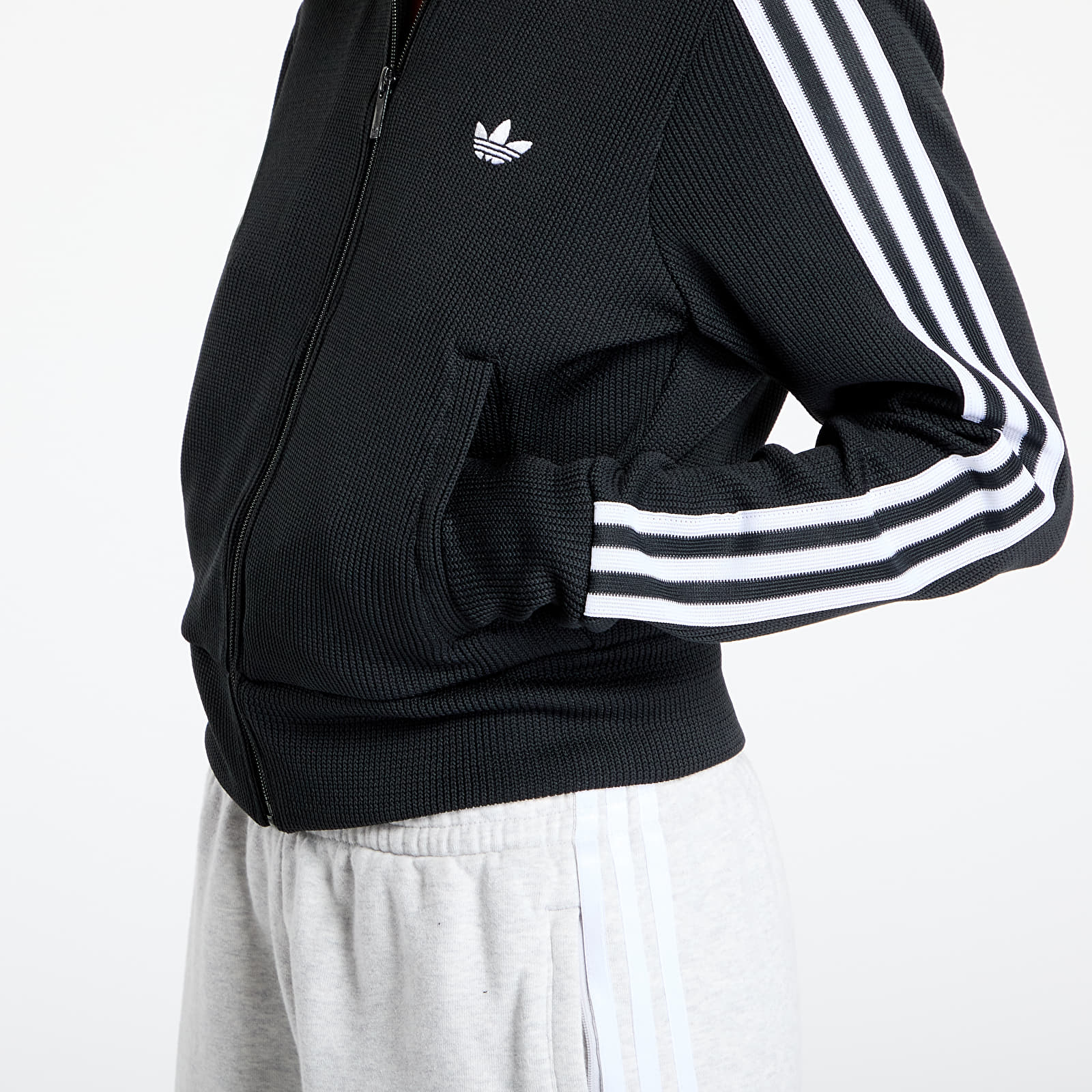 Sudaderas de mujer adidas Firebird Adicolor Knit Track Top Black/ White