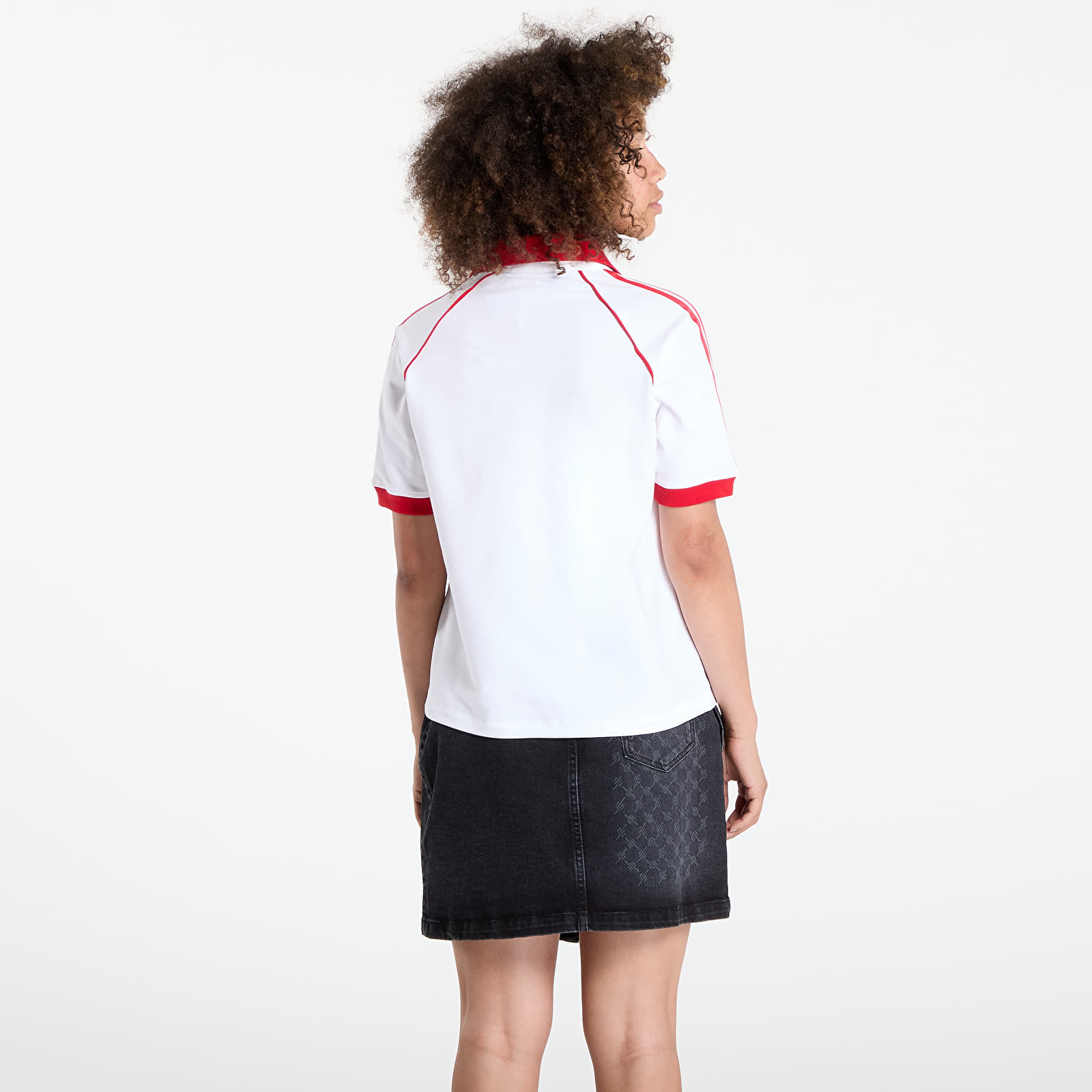 Women's Shirts adidas SST Adicolor Short Sleeve Polo White/ Better Scarlet